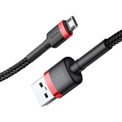 Baseus - Baseus Cafule Micro USB 1.5A Kablo 2 mt - Kırmızı/Siyah CAMKLF-C91