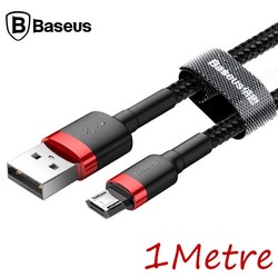 Baseus - Baseus Cafule Micro Usb 1metre 2.4a Hızlı Şarj Halat Usb Kablo (Siyah)