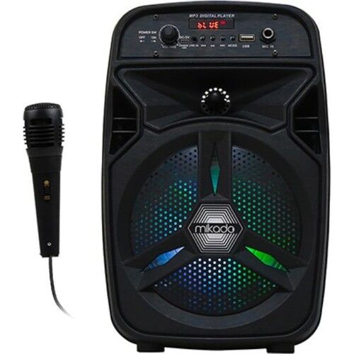 Mikado Karaoke Kablolu Mikrofon AUX Bluetooth LED Işıklı Speaker MD-814KP